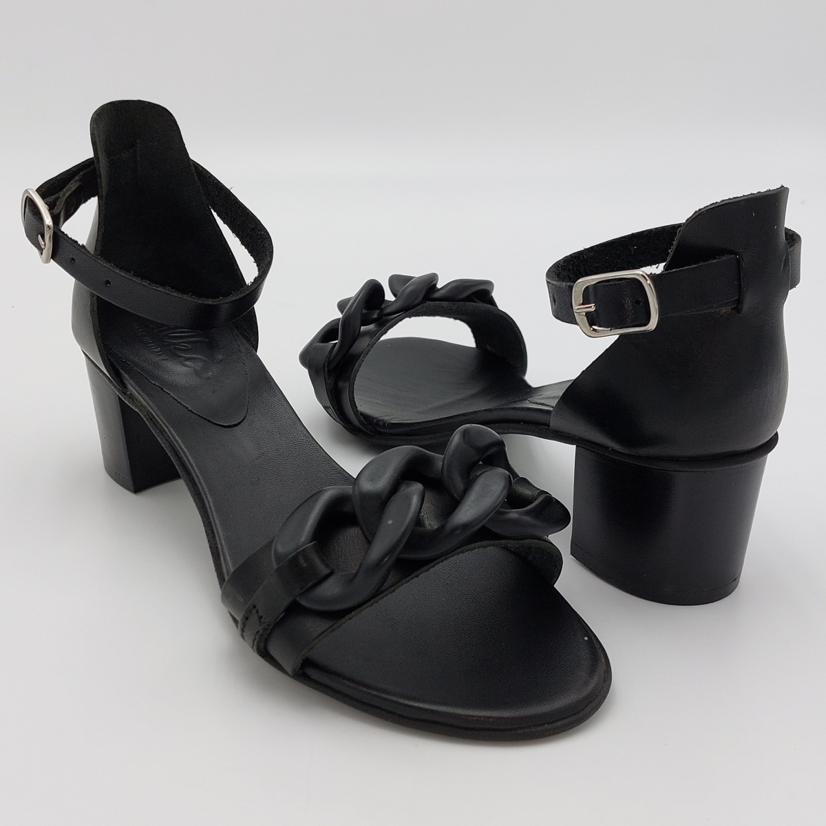 Silkò -Sandalo nero tacco 5 cm