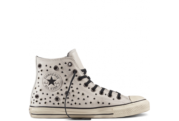 sneaker converse alta lacci pelle chuck taylor all star bianca borchie